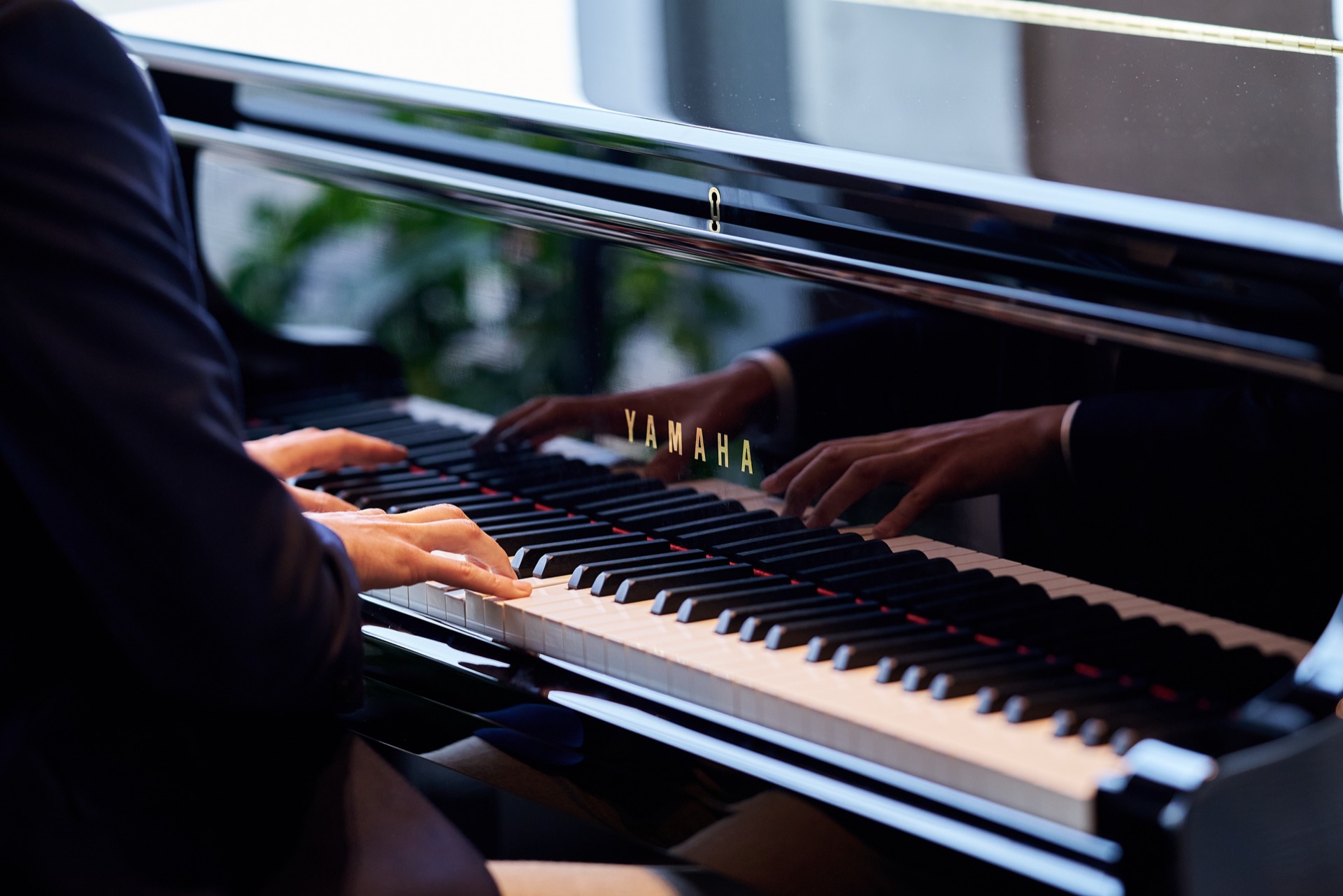 Elegant grand piano in studio setting